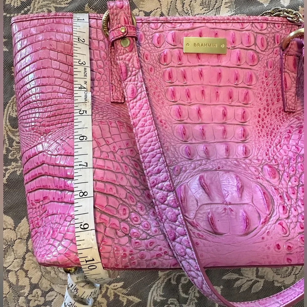 Brahmin Pink Crocodile Embossed Tote Bag - Picture 3 of 4